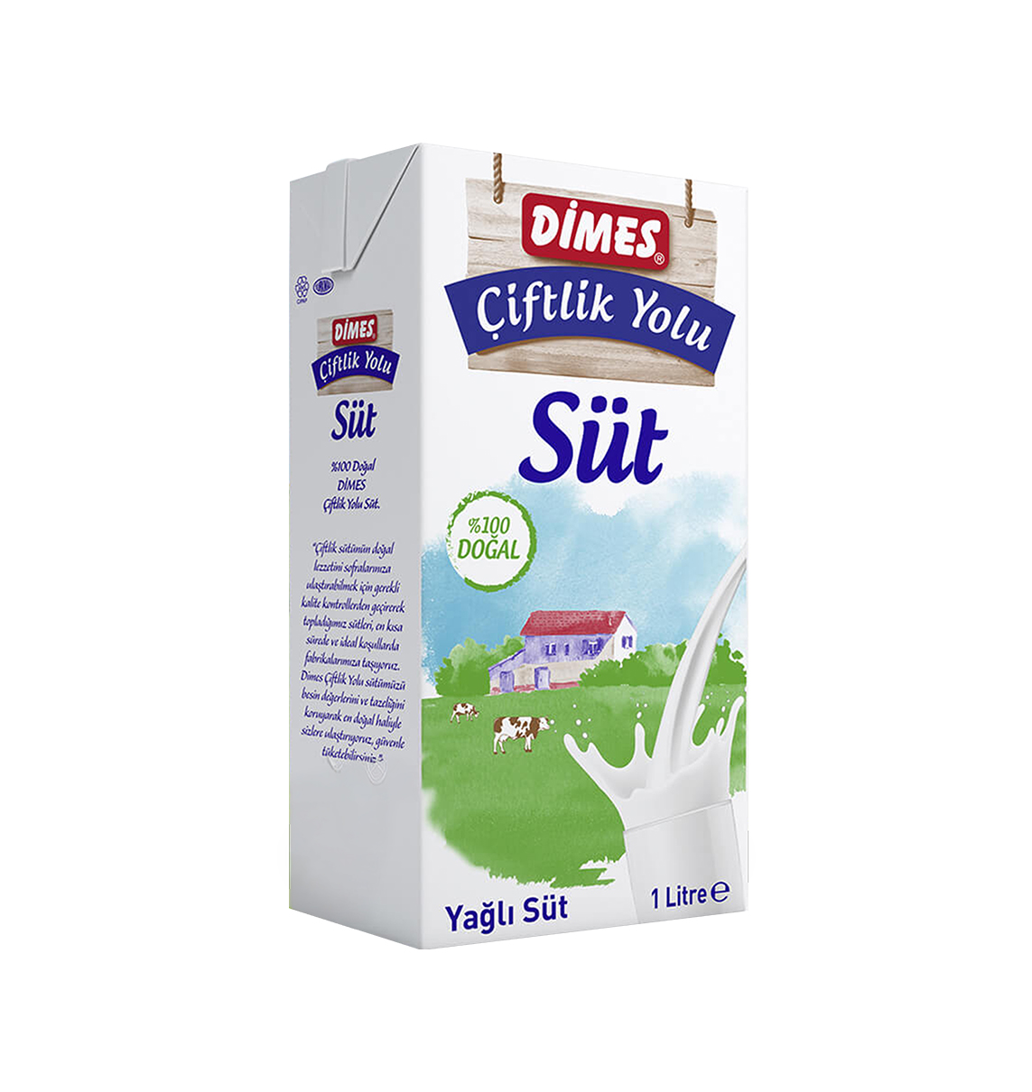 DİMES Çiftlikyolu Yağlı Süt 1 LT